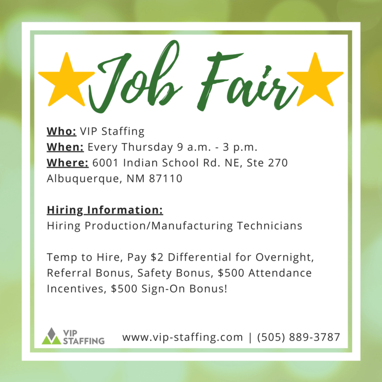 New Mexico Job Fair VIP Staffing